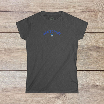 Santorini Tee in dark heather gray, featuring a seamless design and crafted from 100% ring-spun cotton, ensuring comfort and sustainability.