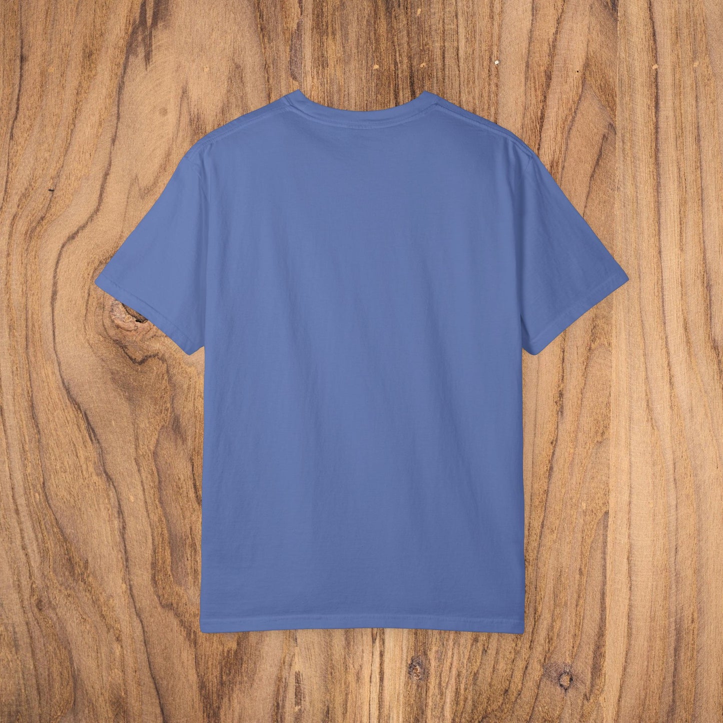 Back view of the Bayshore Lifestyle Tee in blue, highlighting the smooth, comfortable fit without graphics.