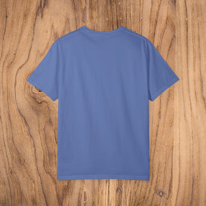 Back view of the Bayshore Lifestyle Tee in blue, highlighting the smooth, comfortable fit without graphics.