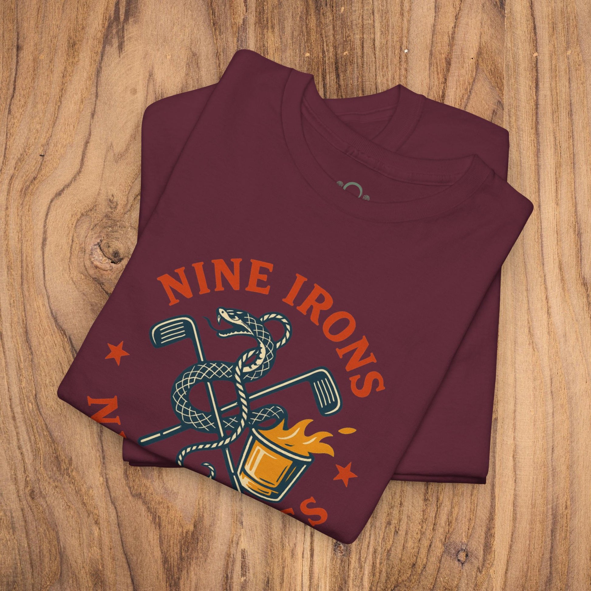 Golf-Themed 100% Cotton T-Shirt in Maroon - Unique Casual Wear for Golf Lovers, Perfect Gift Idea for Dads