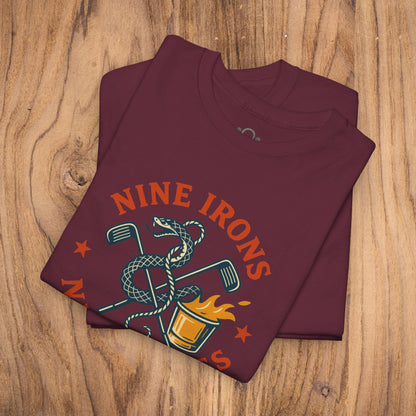 Golf-Themed 100% Cotton T-Shirt in Maroon - Unique Casual Wear for Golf Lovers, Perfect Gift Idea for Dads