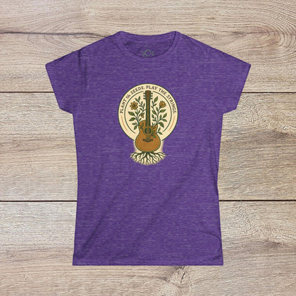 Cozy Plant Guitar Sweatshirt with Kangaroo Pocket and Adjustable Hood - Ethically Made, featuring a vibrant purple color with a unique guitar and plant graphic.