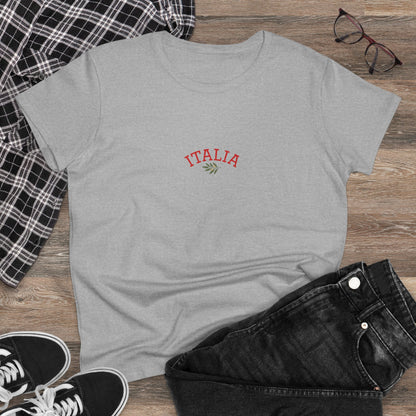 Unisex Ultra Cotton Tee with Italian Heritage Design displayed in a laid-back setting, emphasizing its comfortable fit and Italian flair.