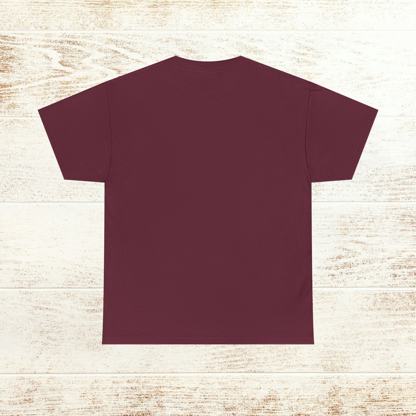 Back view of the True Crime & Moonshine Unisex Graphic Tee - Vintage Casual Wear for True Crime Lovers, highlighting the simple yet stylish maroon fabric without any prints.