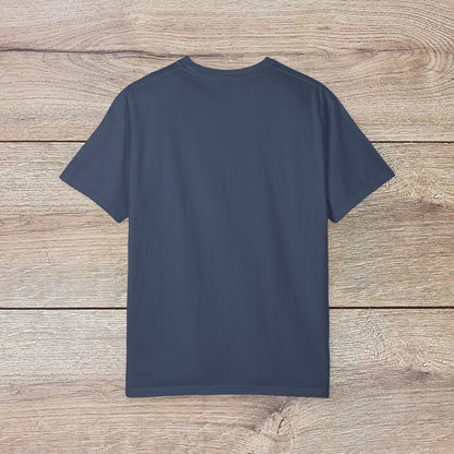 Men's Golden Tee: Comfortable cotton t-shirt back view, showcasing a classic design perfect for layering or as a standalone piece.