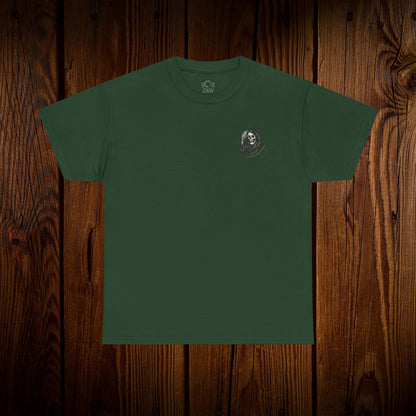 Spooky Halloween Graphic Tee in green color - Unisex cotton shirt showcasing a unique ghosts print, designed for comfortable casual wear this Halloween.