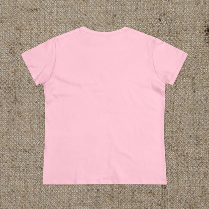 Back view of ZenAndWhiskey Classic 100% Cotton Tee in pink, ideal for comfortable everyday fashion.