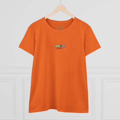 404 Y2K Graphic T-Shirt in bright orange featuring a playful loading graphic, perfect for adding a retro vibe to your casual wardrobe.