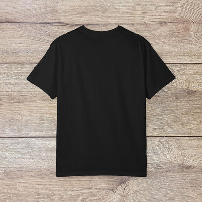 Men's Golden Tee: Comfortable Cotton T-Shirt with Ribbed Collar, showcasing the plain back of the shirt in black, great for layering and versatile styling options.