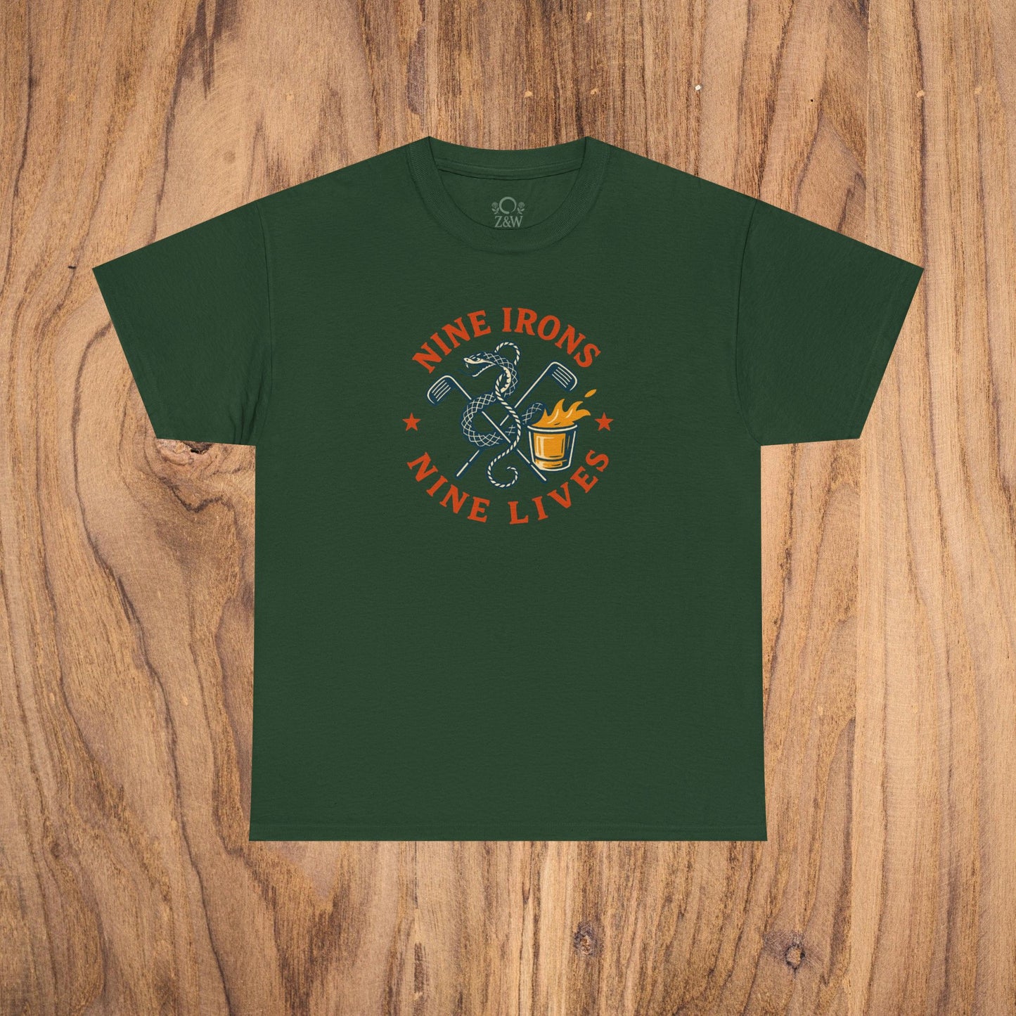 Golf-Themed 100% Cotton T-Shirt in Dark Green - Fun Casual Wear for Golf Lovers, Perfect Gift for Dads