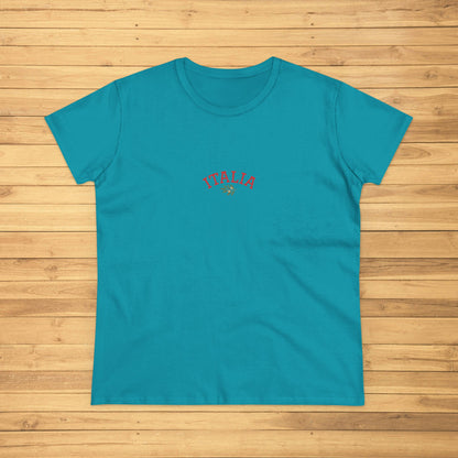 Unisex Ultra Cotton Tee with Italian Heritage Design in teal color - Perfect for Casual Adventures