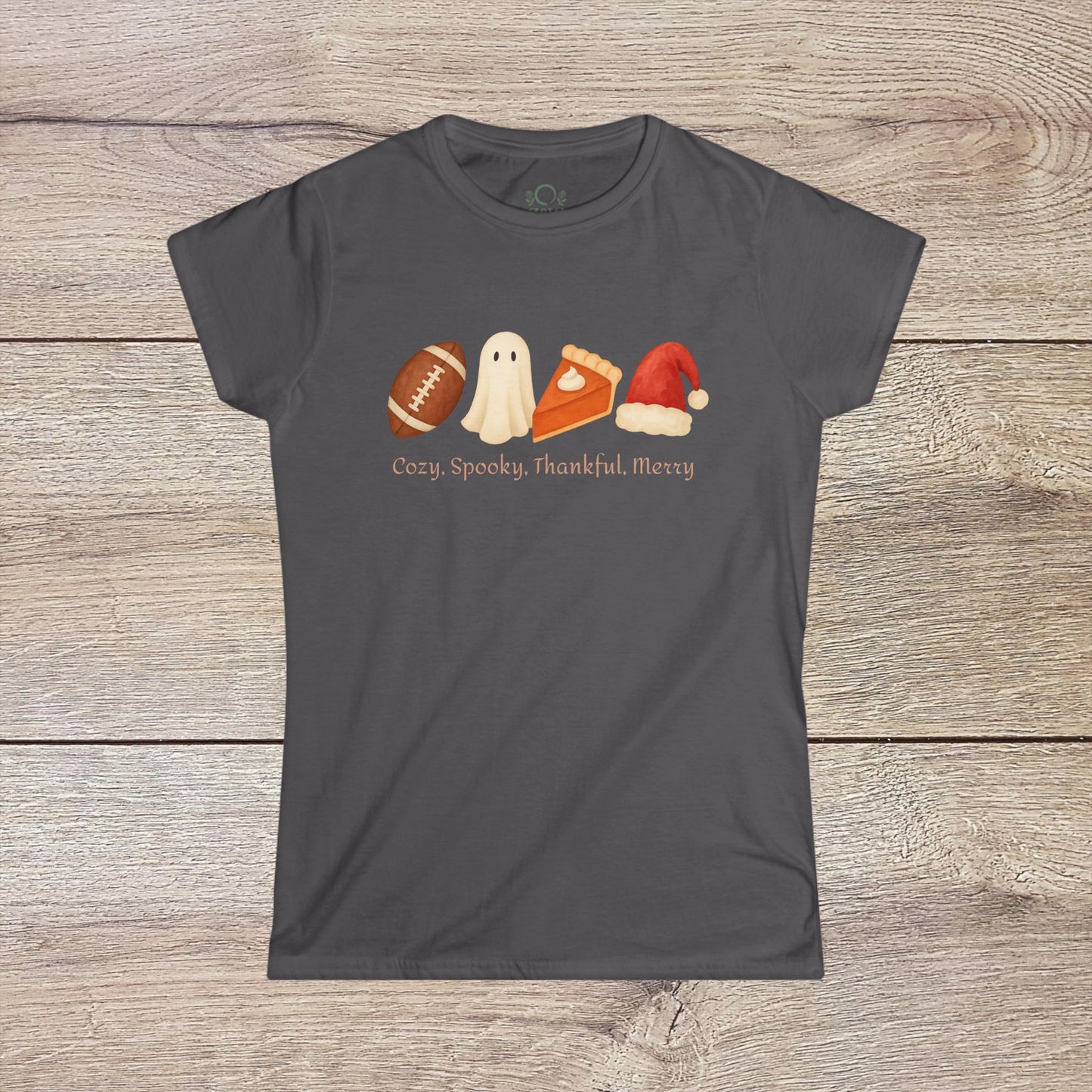 Cozy Seasonal Women's Tee | Fall Winter Graphic T-Shirt, Ghost Tee, Thanksgiving Shirt, Holiday Apparel, Cute Casual Wear - ZenAndWhiskey