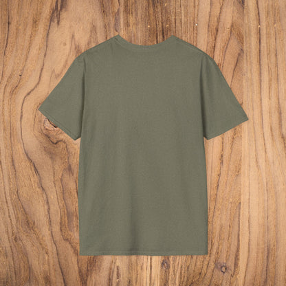 Back view of the Vintage Southern Gentleman Golf Shirt - Country Club Outlaw Cowboy Tee in a stylish olive green color, highlighting its simplicity.