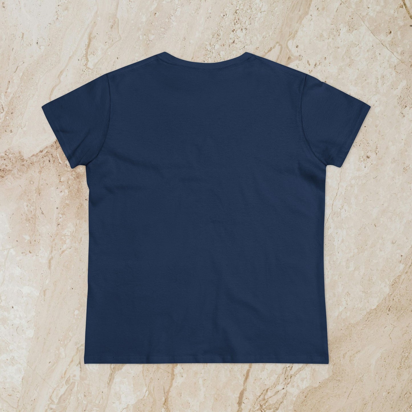 Back view of the Stylish Third Eye Graphic Tee in solid navy blue, highlighting its cropped fit and soft cotton fabric.
