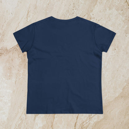 Back view of the Stylish Third Eye Graphic Tee in solid navy blue, highlighting its cropped fit and soft cotton fabric.