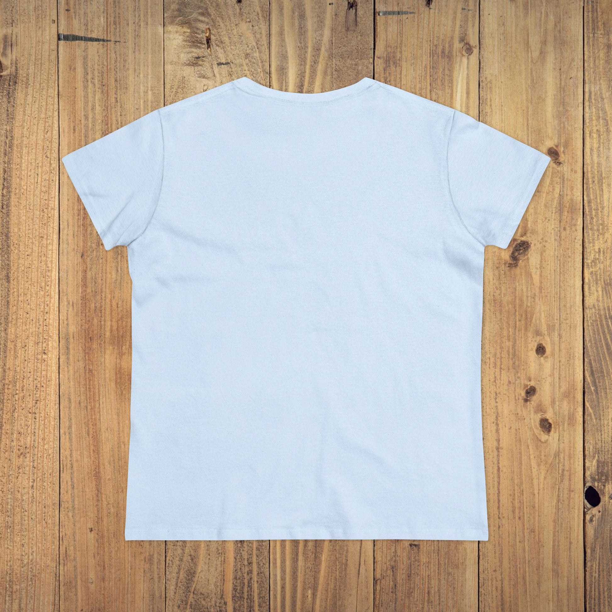 Back view of the Stay Grounded Spiritual Tee in light blue, showcasing the soft fabric ideal for comfortable wear during festivals.