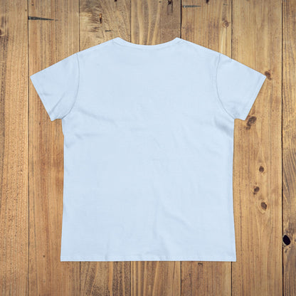 Back view of the Stay Grounded Spiritual Tee in light blue, showcasing the soft fabric ideal for comfortable wear during festivals.