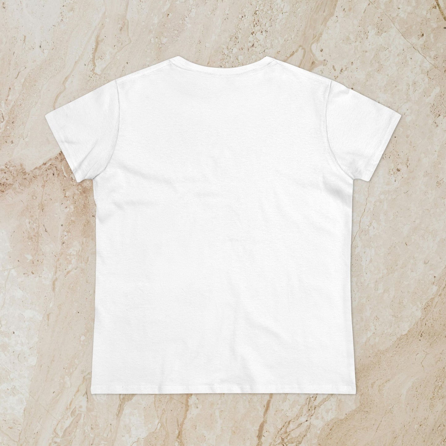 Women's Midweight Cotton Tee - Casual Fit, Comfortable Style for Everyday Wear - White back view