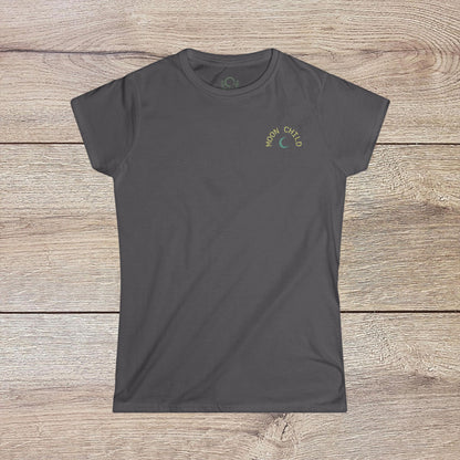 Moon Child T-Shirt in dark gray - Soft Slim-Fit Tee for Dreamers, ideal as a gift for any event.