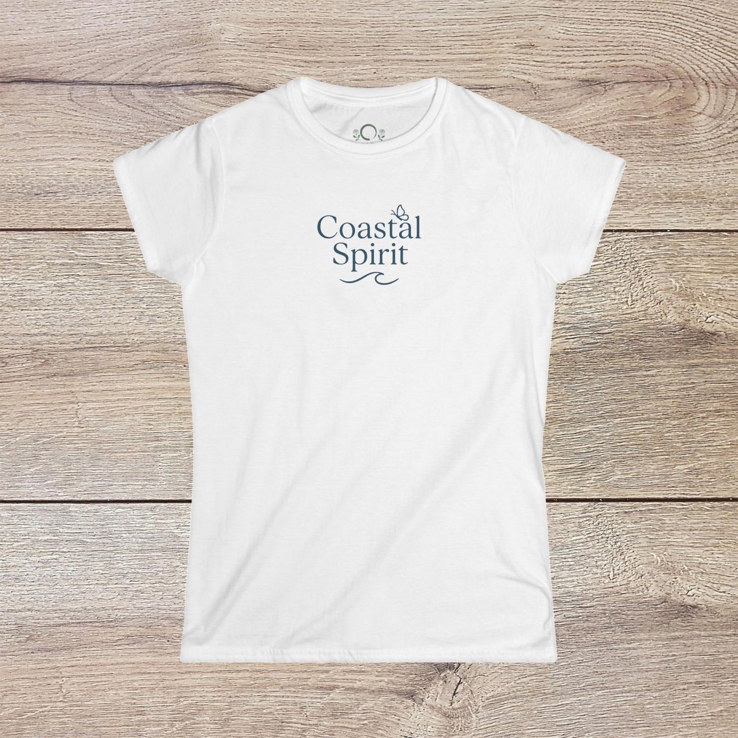 Women's Coastal Spirit Midweight Cotton Tee featuring a stylish design on a soft, breathable white fabric, perfect for beachwear and casual outings.