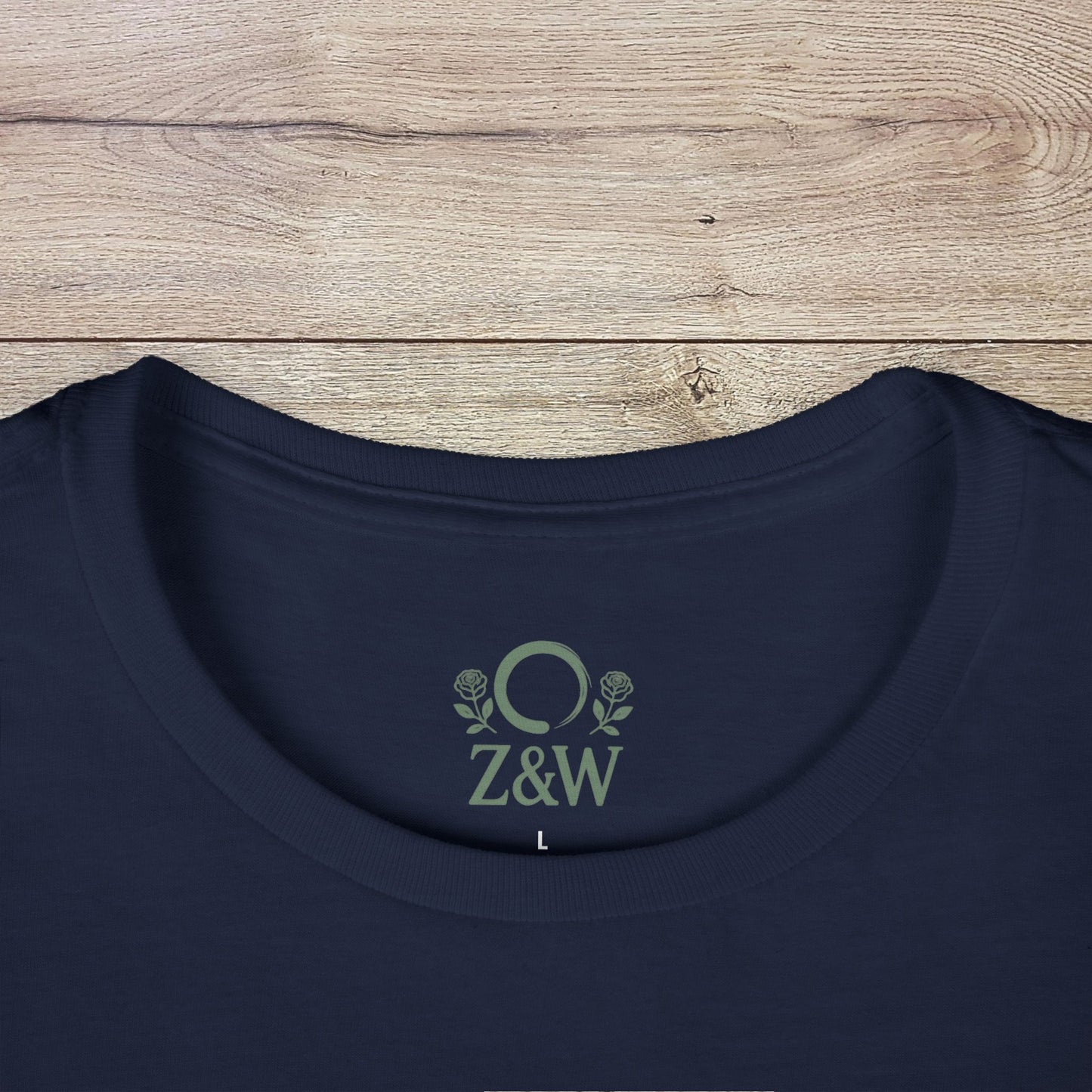Crawfish Boil Shirt for Women - Close-up view of the neckline and brand logo on a navy casual tee, perfect for summer festivals and NOLA celebrations.