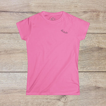 Eco-Friendly Align Tee in vibrant pink with a smooth design and ribbed collar for added comfort.
