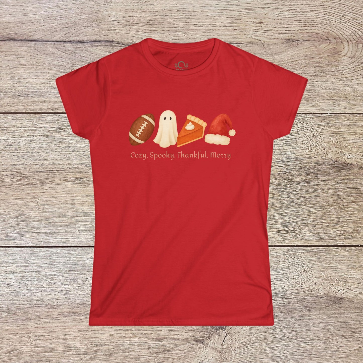 Cozy Seasonal Women's Tee | Fall Winter Graphic T-Shirt, Ghost Tee, Thanksgiving Shirt, Holiday Apparel, Cute Casual Wear - ZenAndWhiskey