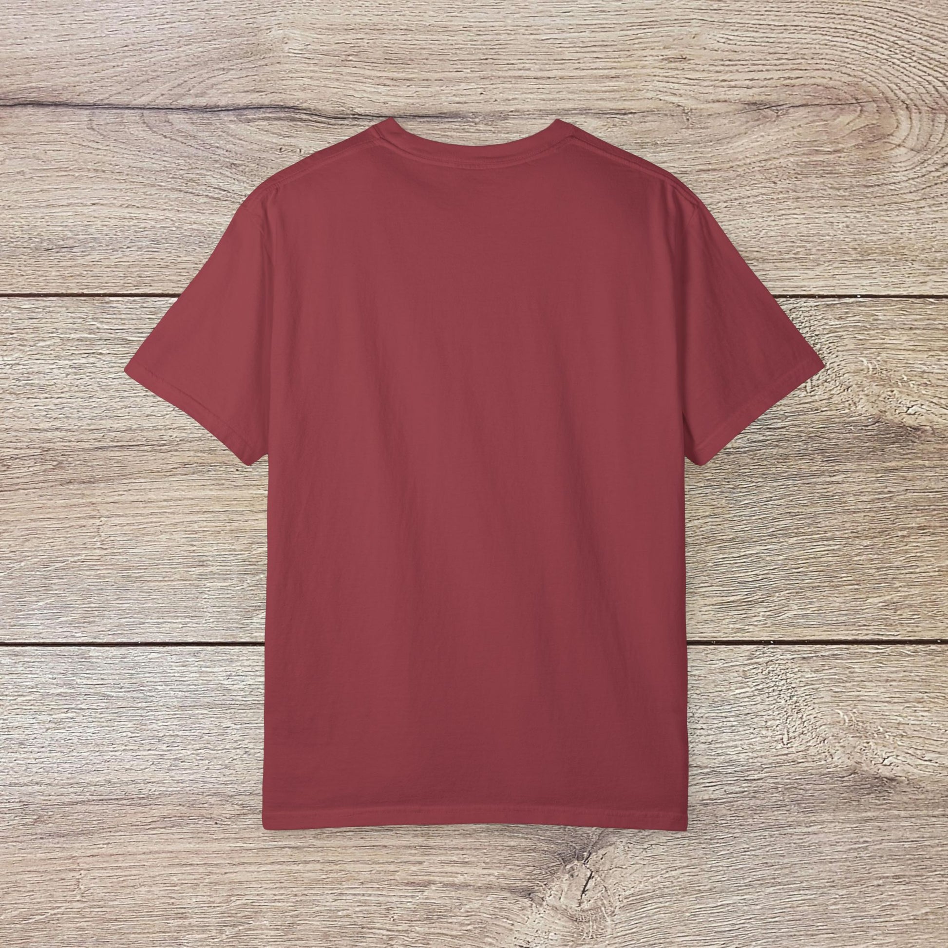 Back view of the Men's Golden Tee: Comfortable Cotton T-Shirt with Ribbed Collar in a rich burgundy color, perfect for casual wear. Available in sizes S-5XL.