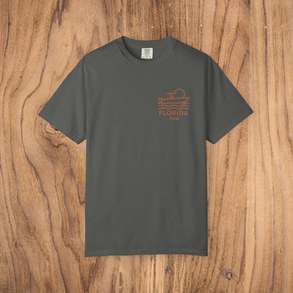 Unisex Florida Graphic Tee in charcoal gray, featuring a stylish design, crafted from soft US cotton, ideal for casual occasions, sizes S to 4XL.