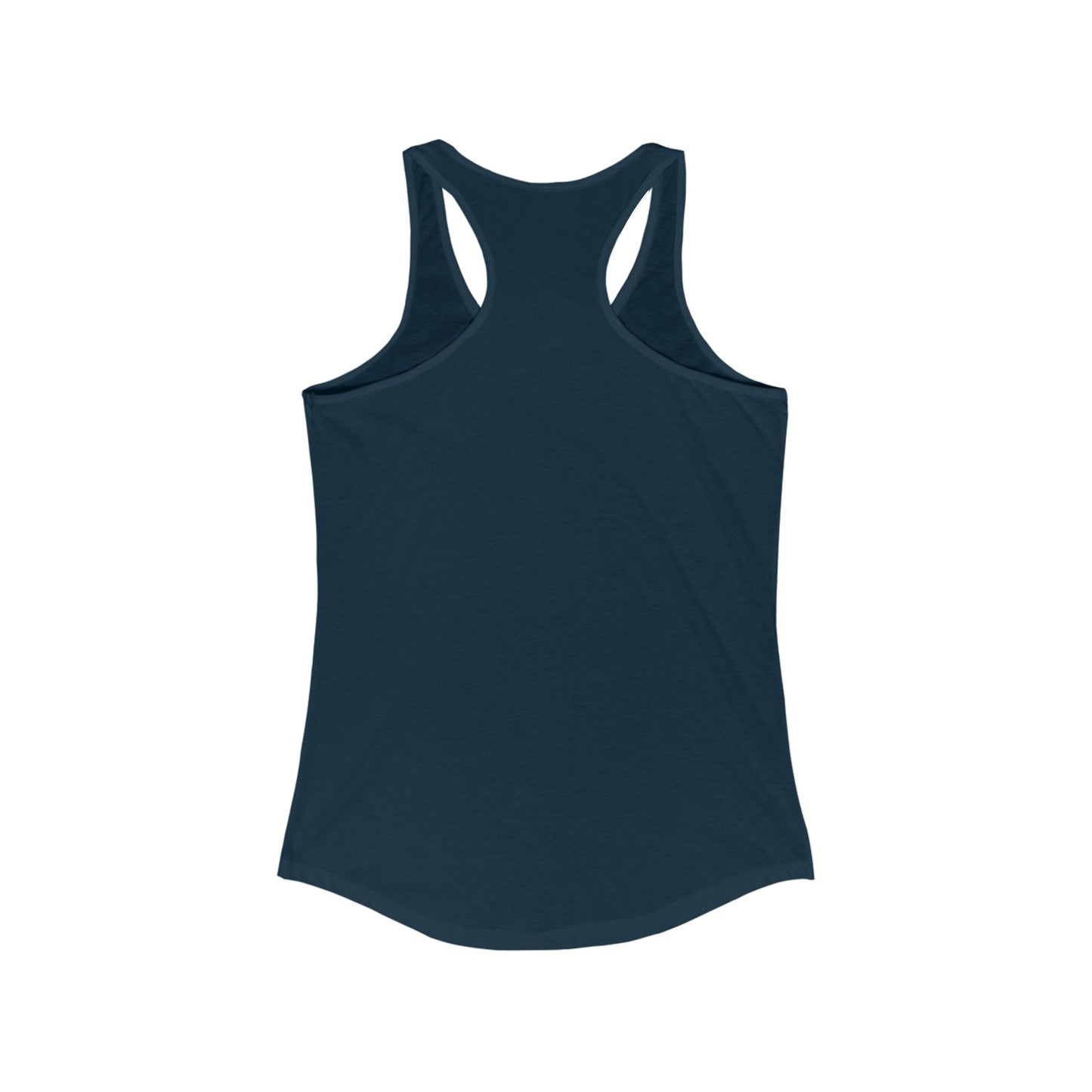 Stay Lunar Yoga Tank in navy blue, designed for comfort and performance. Made from a lightweight 60% cotton, 40% polyester blend with side seams for a perfect fit.