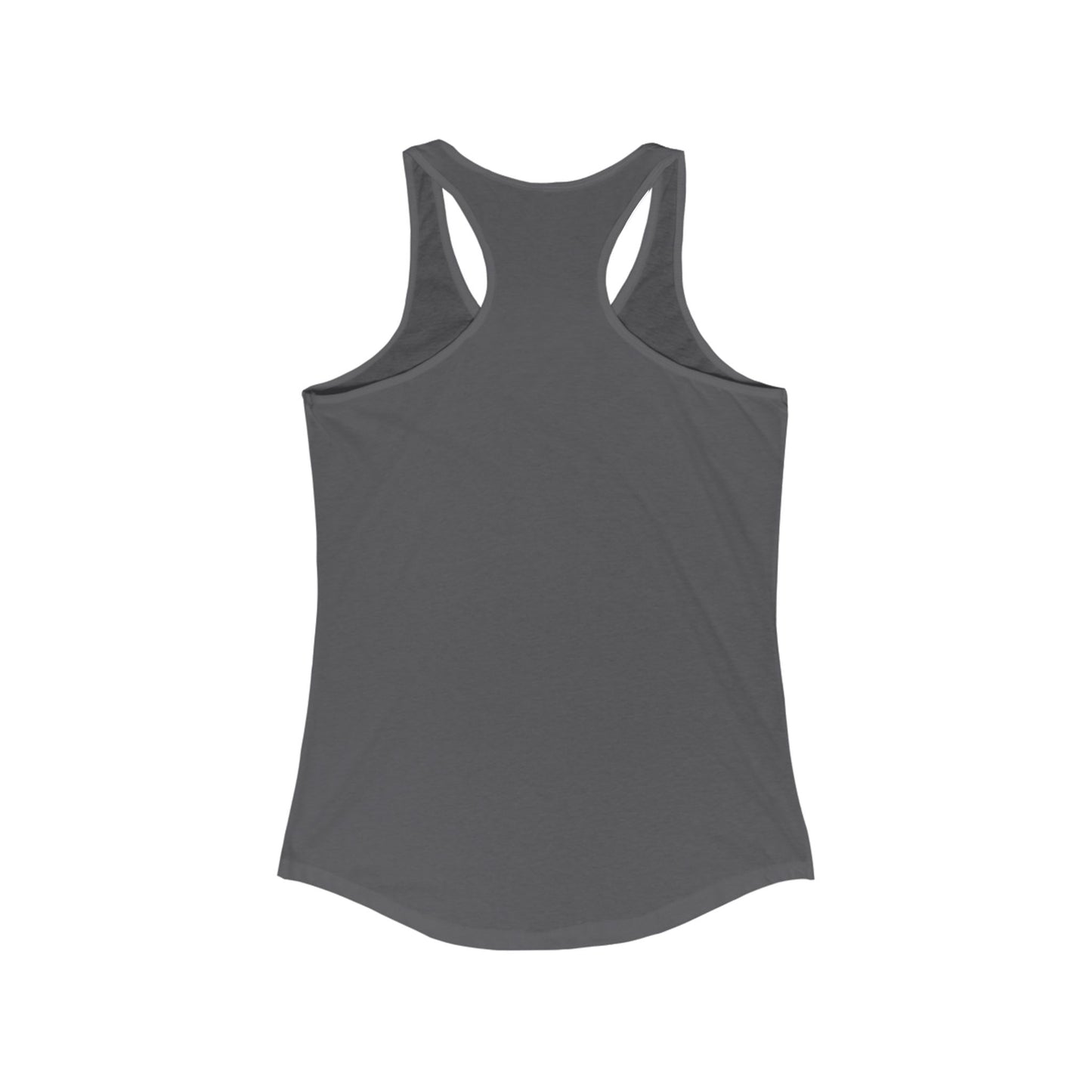 Stay Lunar Yoga Tank in charcoal gray, featuring a racerback design. Crafted with a lightweight 60% cotton, 40% polyester blend for ultimate comfort during workouts.