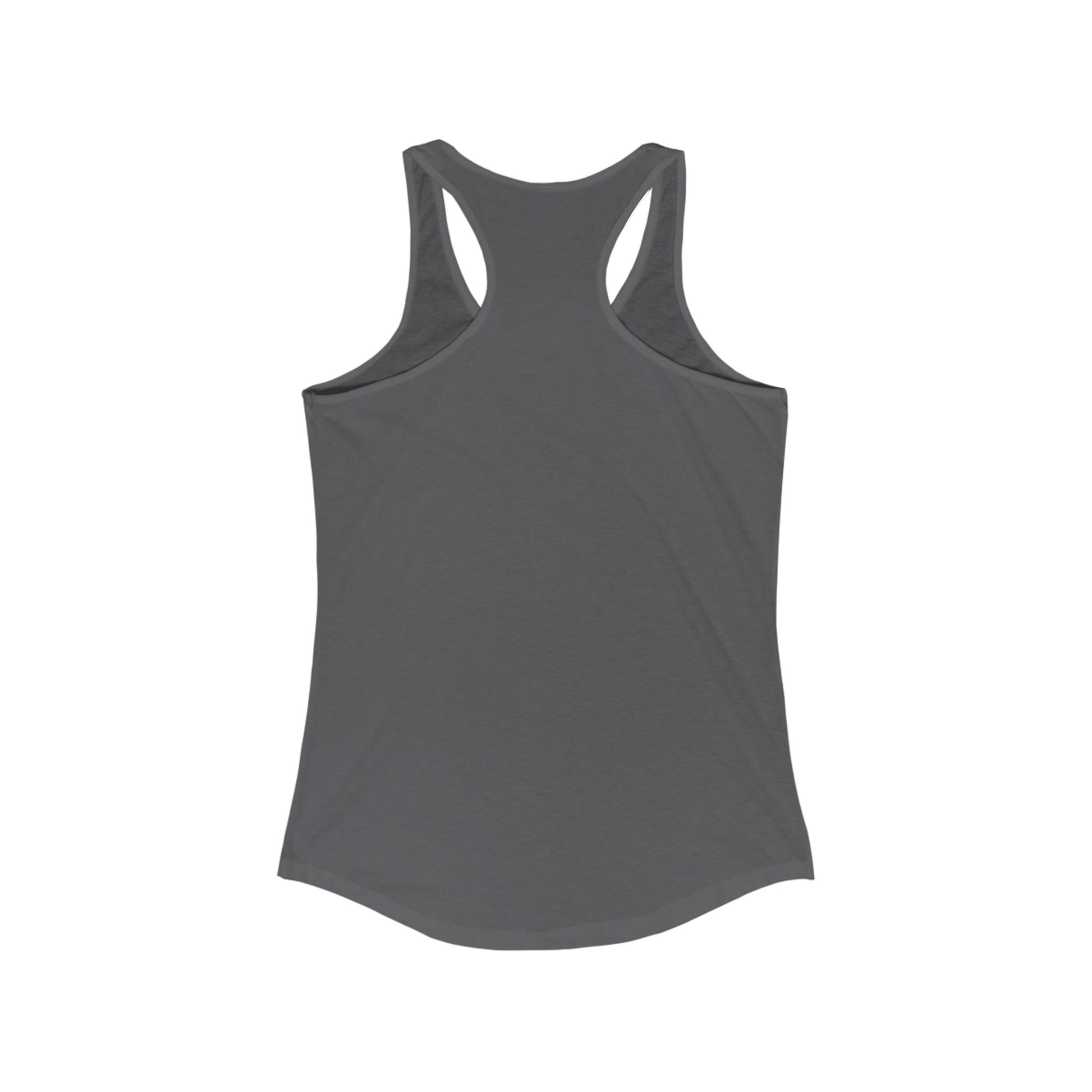 Stay Lunar Yoga Tank in charcoal gray, featuring a racerback design. Crafted with a lightweight 60% cotton, 40% polyester blend for ultimate comfort during workouts.