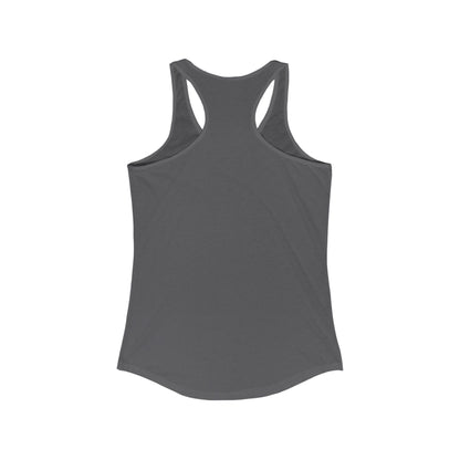 Stay Lunar Yoga Tank in charcoal gray, featuring a racerback design. Crafted with a lightweight 60% cotton, 40% polyester blend for ultimate comfort during workouts.