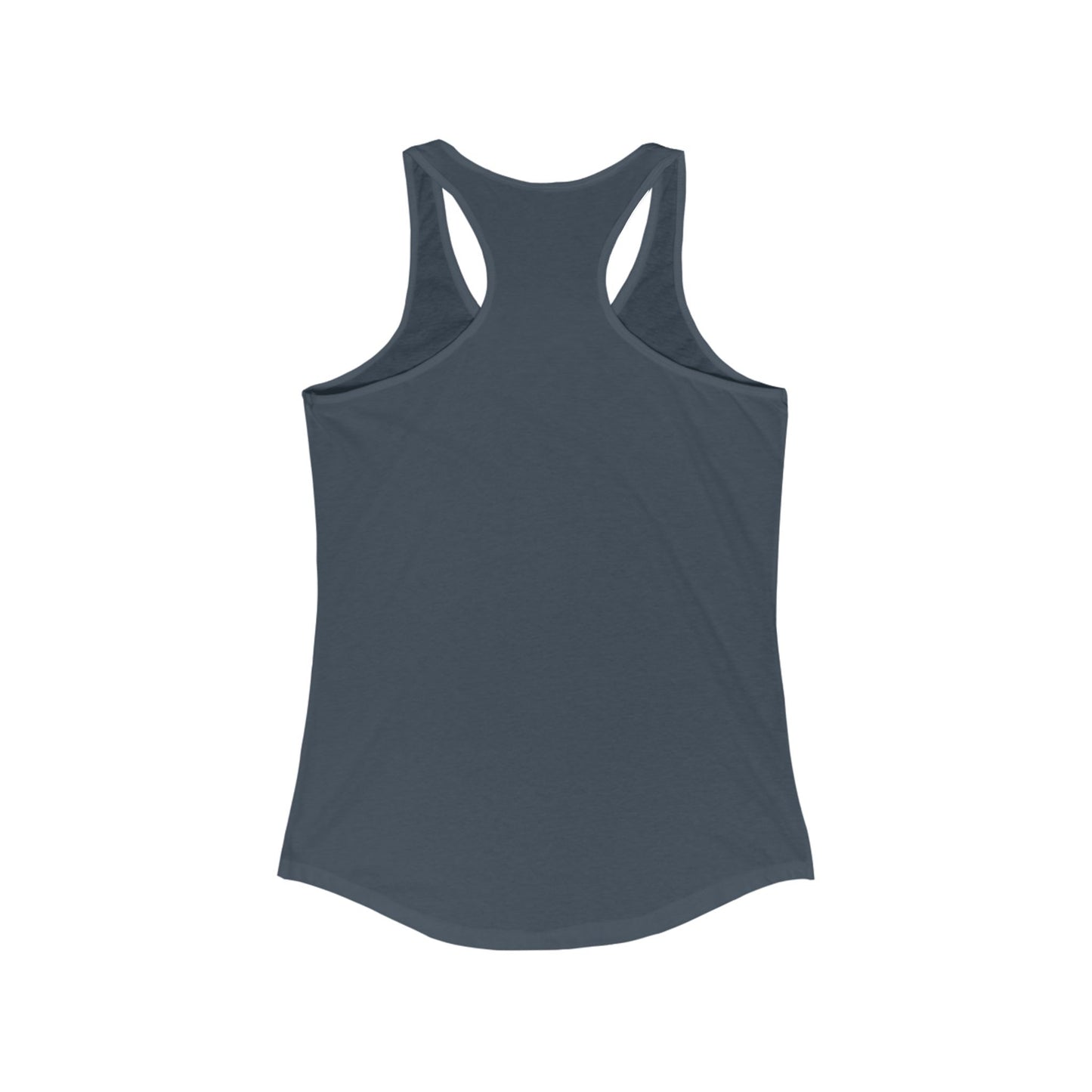 Stay Lunar Yoga Tank in dark navy blue, featuring a stylish racerback design and superior comfort made from a blend of cotton and polyester.