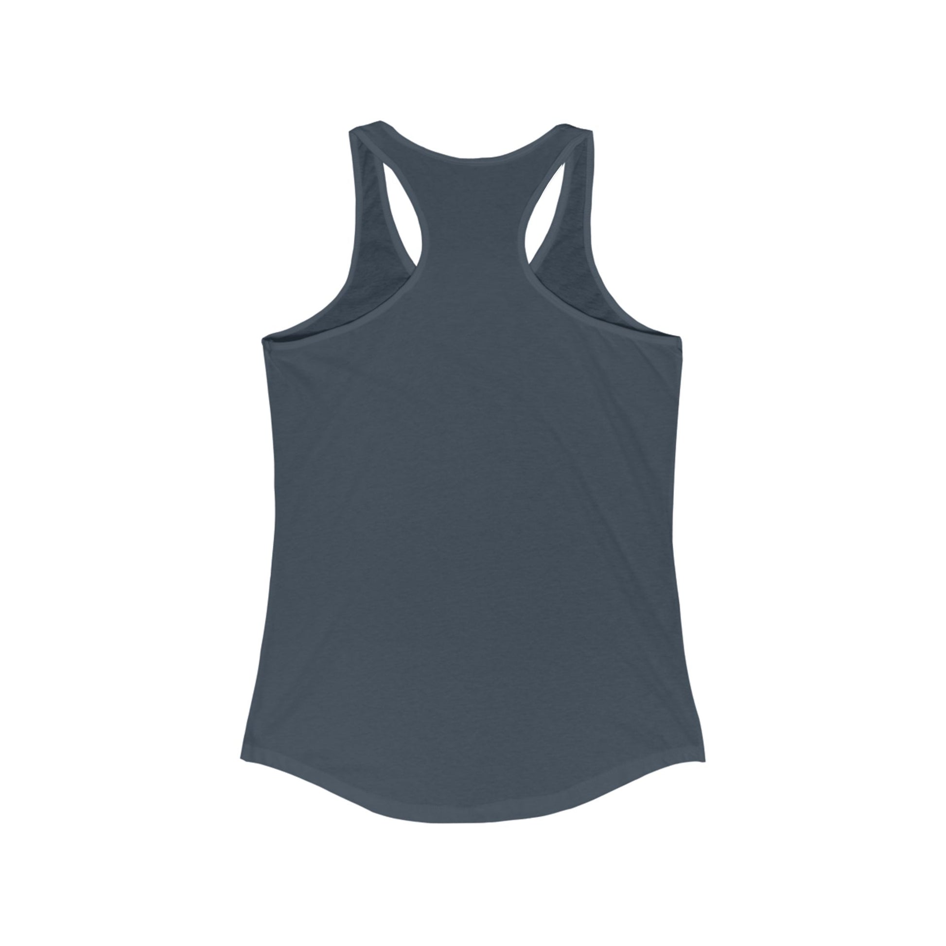 Stay Lunar Yoga Tank in dark navy blue, featuring a stylish racerback design and superior comfort made from a blend of cotton and polyester.