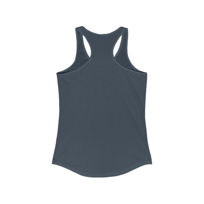 Stay Lunar Yoga Tank in dark navy blue, featuring a stylish racerback design and superior comfort made from a blend of cotton and polyester.
