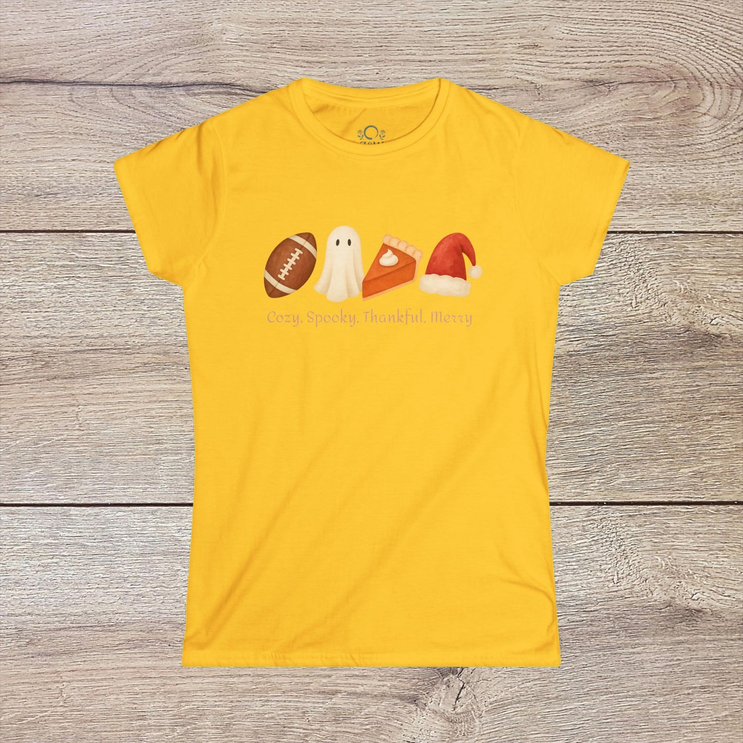 Cozy Seasonal Women's Tee | Fall Winter Graphic T-Shirt, Ghost Tee, Thanksgiving Shirt, Holiday Apparel, Cute Casual Wear - ZenAndWhiskey