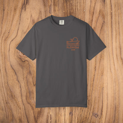 Unisex Florida Graphic Tee in charcoal color, featuring a stylish design that embodies relaxed casualwear suitable for any occasion.