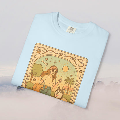 Animal Lover Tarot Tee in Light Aqua Color - 100% Cotton, Eco-Friendly, and Durable, Sizes S to 4XL for Animal Enthusiasts.