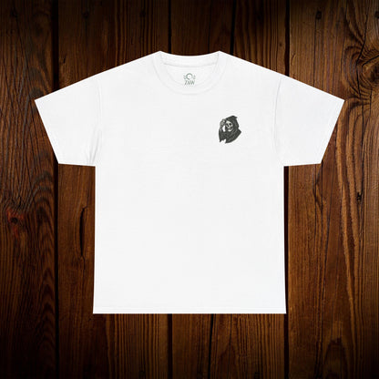 Spooky Halloween Graphic Tee in white color - Unisex cotton shirt featuring a unique ghosts print, perfect casual wear for Halloween.