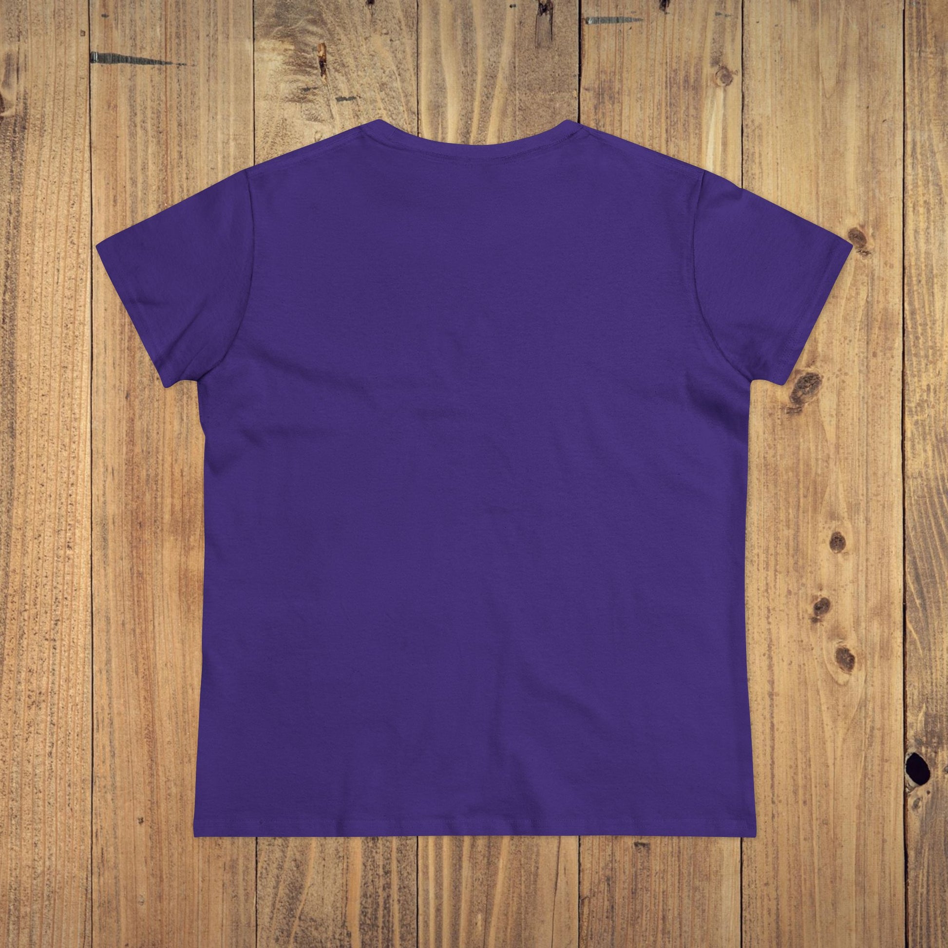 Back view of the Stay Grounded Spiritual Tee, a comfortable crop top in vibrant purple color, perfect for festivals and casual outings.