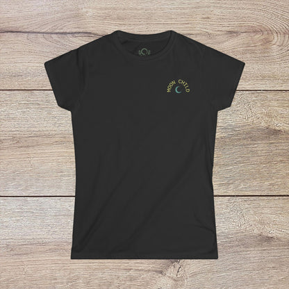 Moon Child T-Shirt in black - Soft Slim-Fit Tee for Dreamers, perfect gift for every occasion.