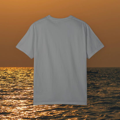 Back view of the Bay Bound Boating T-Shirt, showcasing a simple and clean design, ideal for beach lovers and fishing enthusiasts.