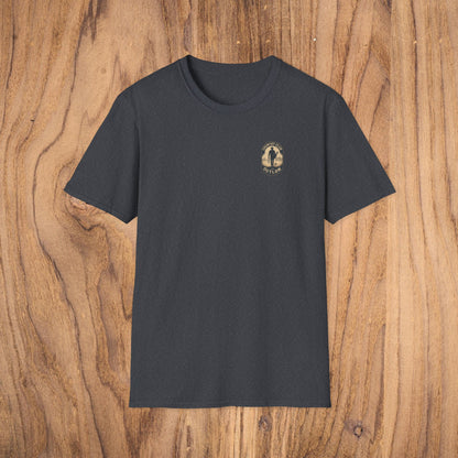 Vintage Southern Gentleman Golf Shirt in heather charcoal, featuring a classic fit and a subtle country club outlaw design on the chest.
