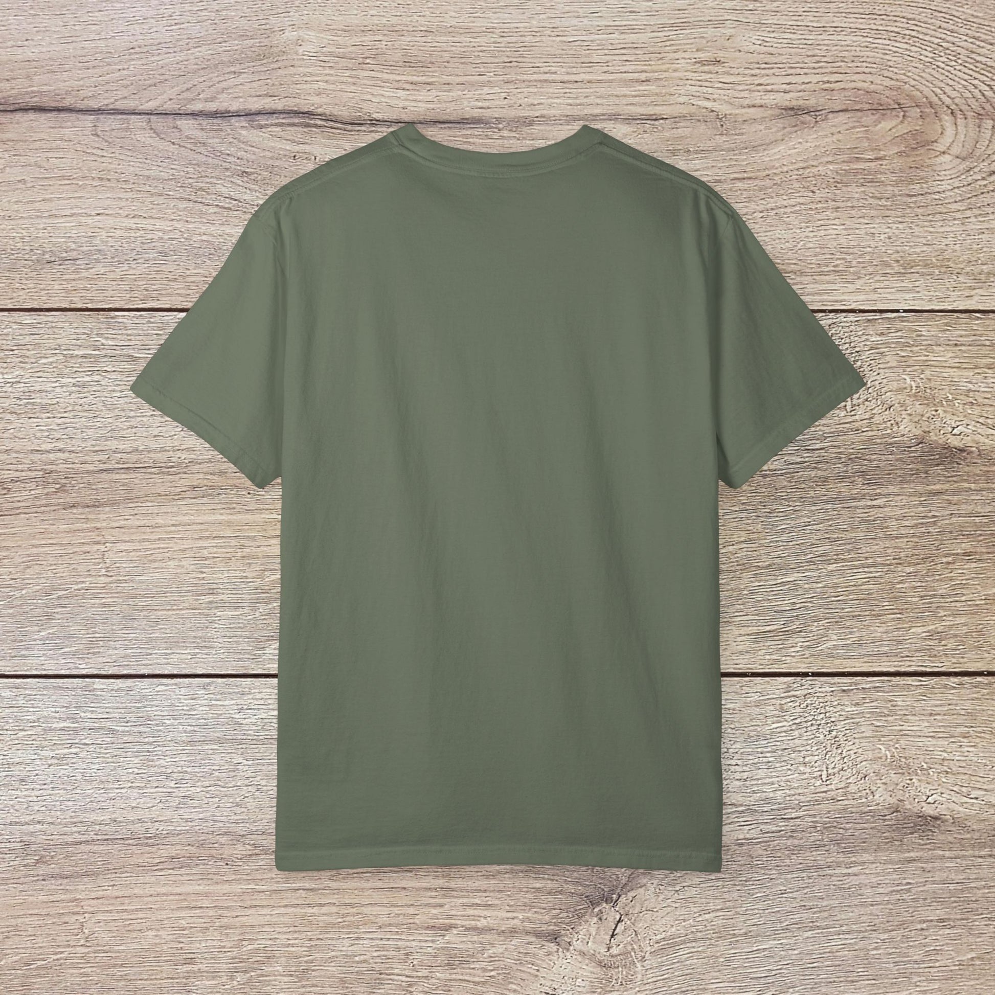 Back view of the Men's Golden Tee, emphasizing the relaxed fit and soft material, ideal for comfort and everyday wear.