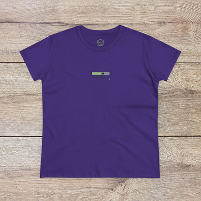 404 Y2K Graphic T-Shirt in bold purple displaying a trendy loading bar, perfect for adding flair to any look.