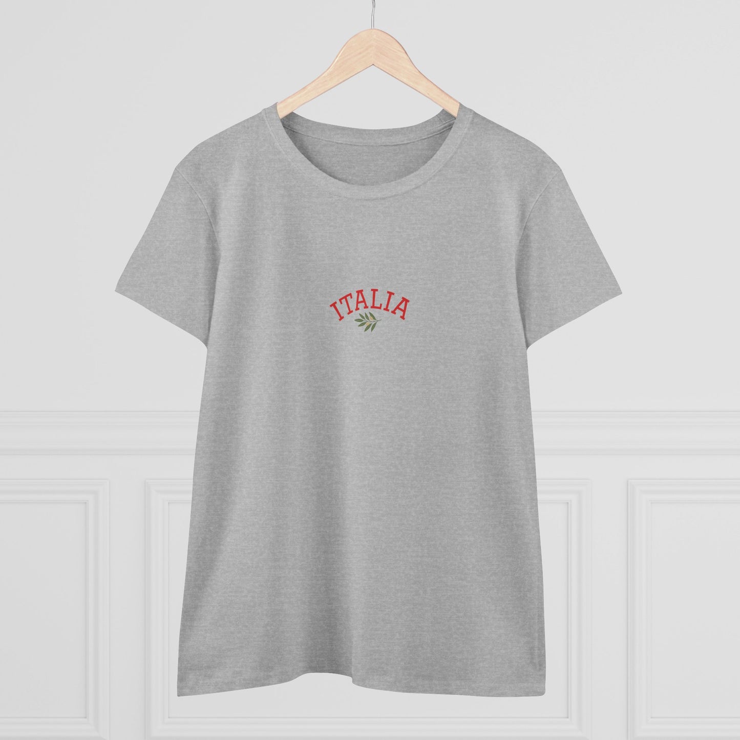 Unisex Ultra Cotton Tee with Italian Heritage Design presented in a classic gray color, ideal for relaxed adventures.