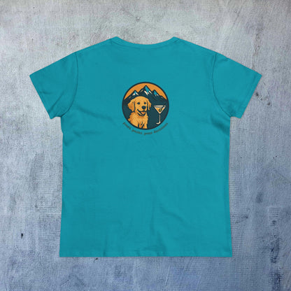 Unisex Dog Lover T-Shirt - Teal short sleeve tee featuring a playful dog graphic, designed for comfort and style.