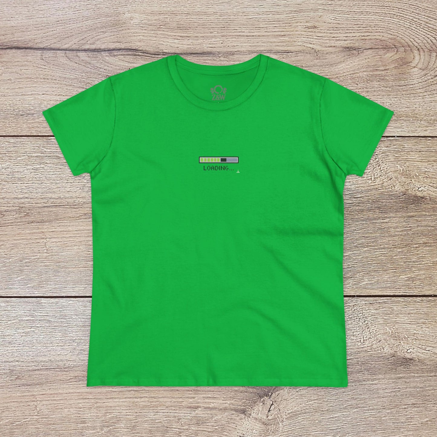 404 Y2K Graphic T-Shirt in bright green with a unique loading bar graphic, ideal for stylish casual outfits.