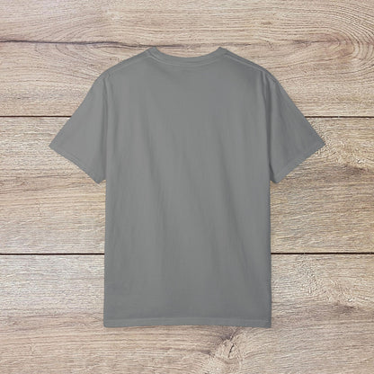 Men's Golden Tee: Comfortable Cotton T-Shirt with Ribbed Collar - back view in light gray, designed for comfort and style.